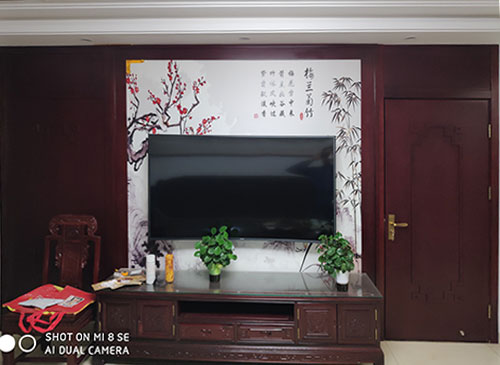 门头沟中式家庭装修电视柜效果展示